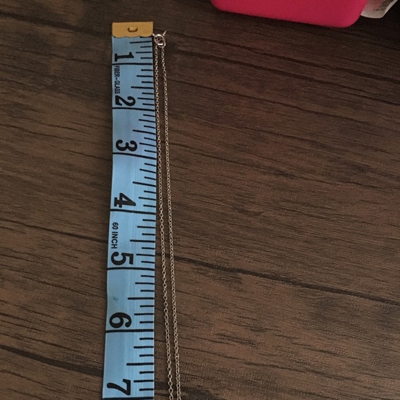 Sterling Silver Necklace with diamond CZ stone - Picture 3 of 4